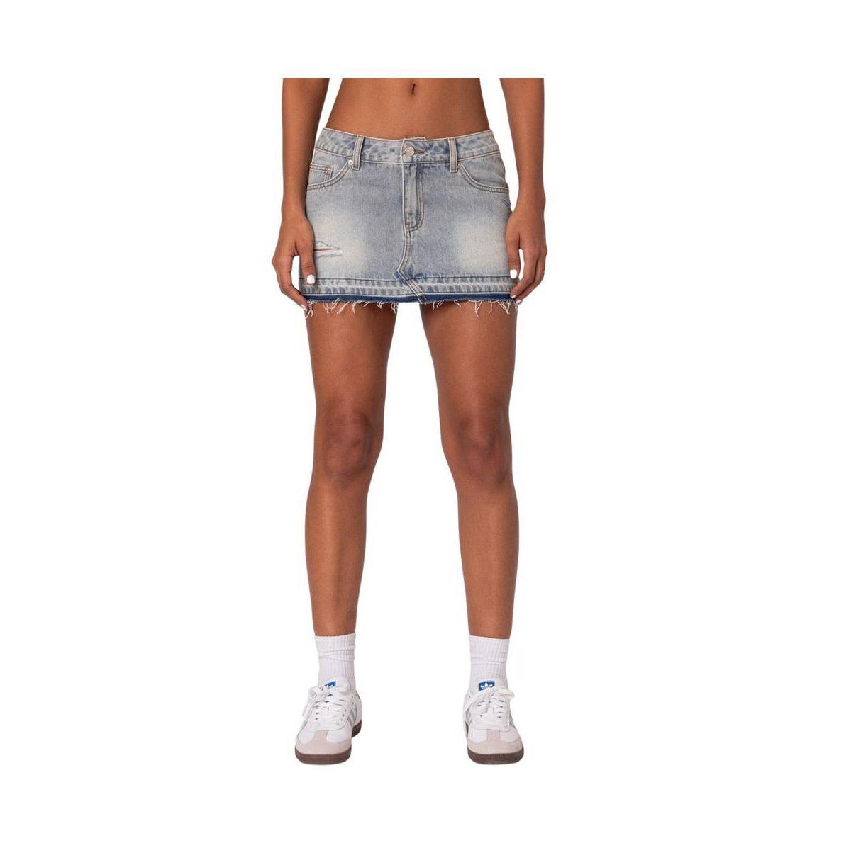 Women's Priyanka Distressed Denim Mini Skirt Product Image