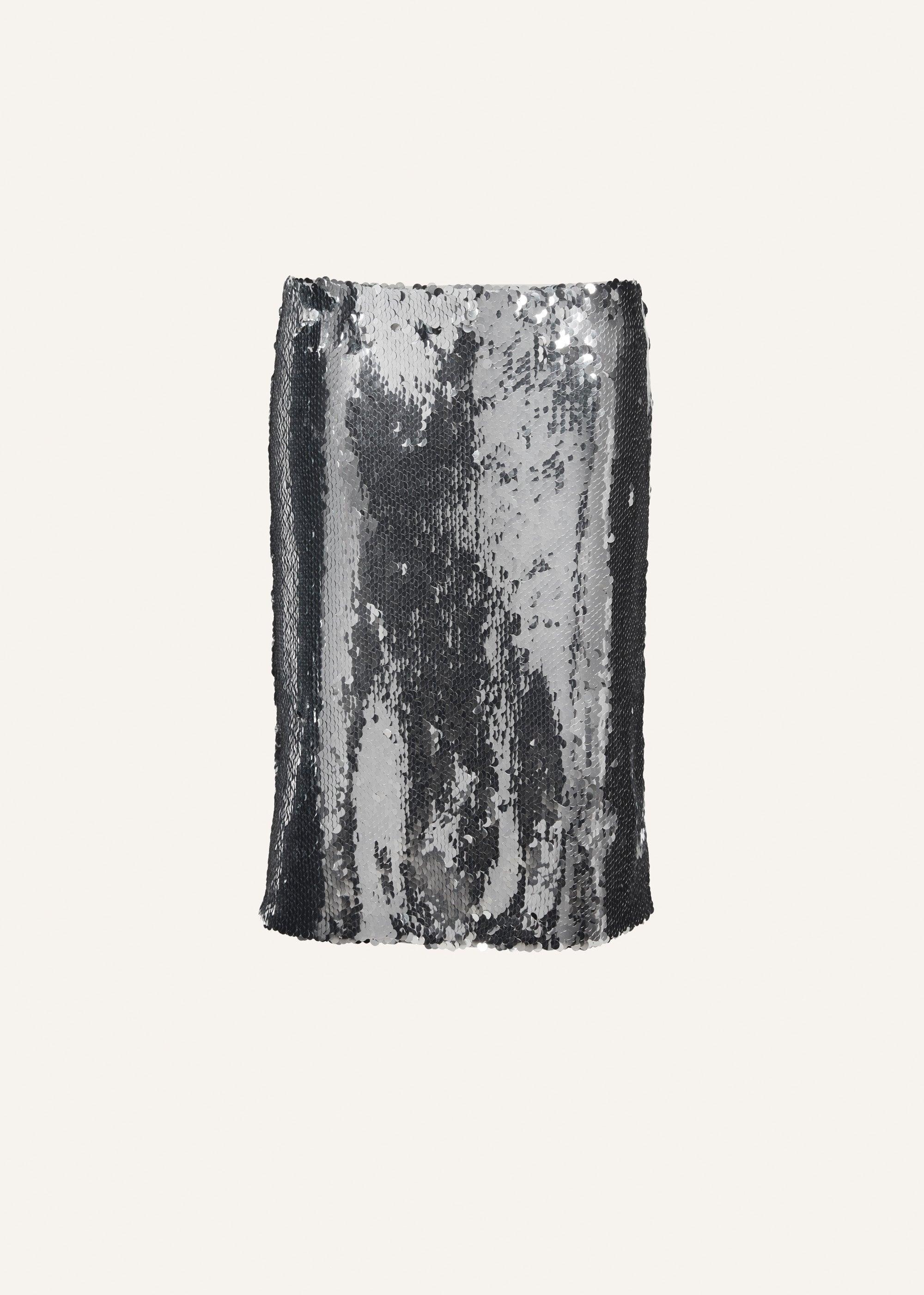 Sequin midi skirt in silver product image