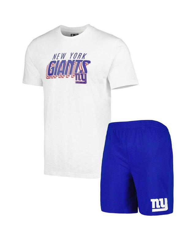 Mens Concepts Sport Royal/White New York Giants Downfield T-Shirt & Shorts Sleep Set Product Image