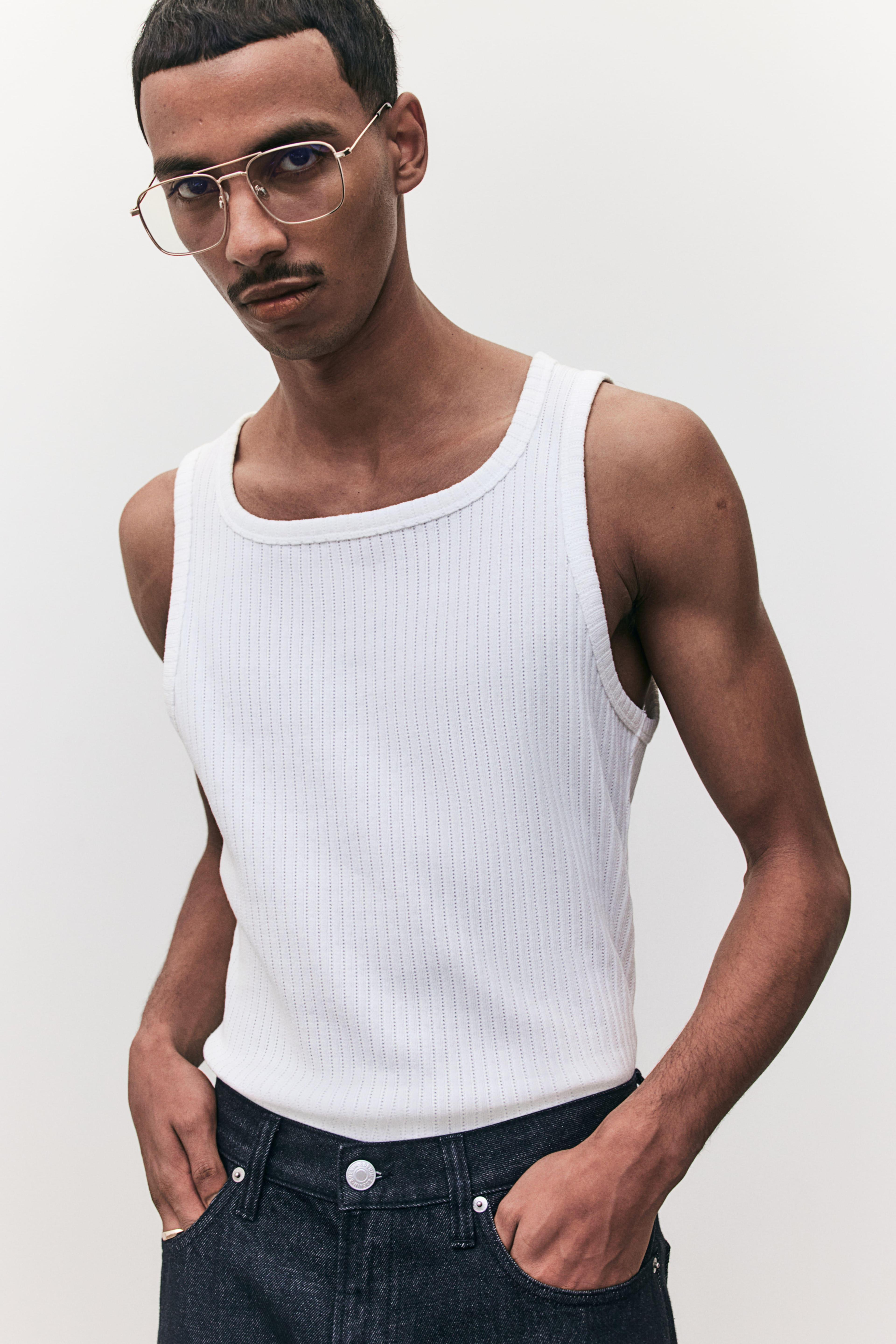 Slim-Fit Ribbed Tank Top Product Image