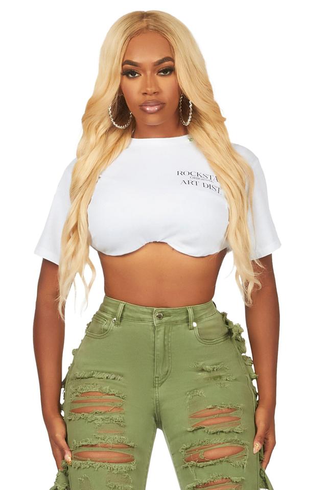 Can't Be Tamed White Oversized Tee Female Product Image