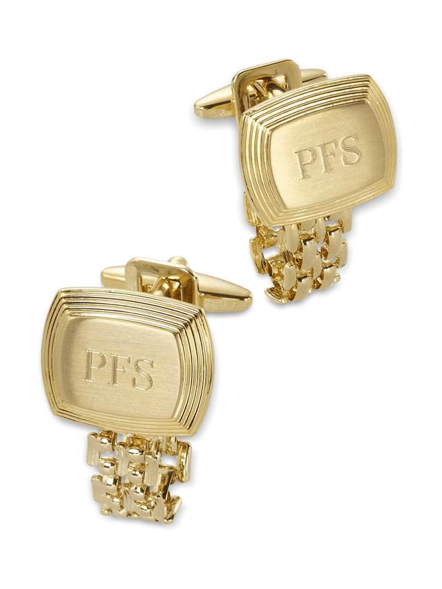 Chain Wrap Engravable Cufflinks - Gold Product Image