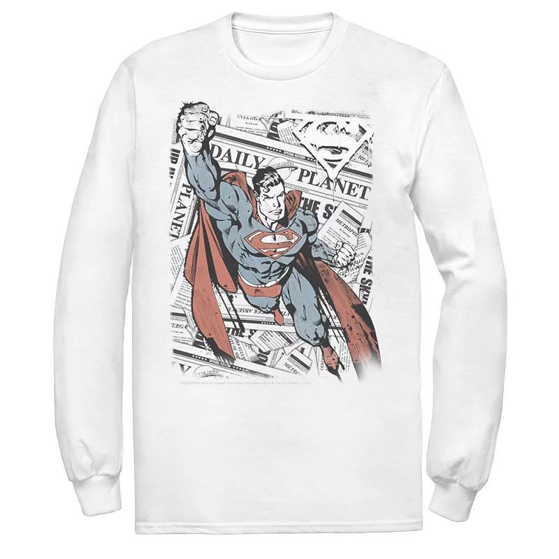 Mens DC Comics Superman Daily Planet Background Poster Tee Product Image