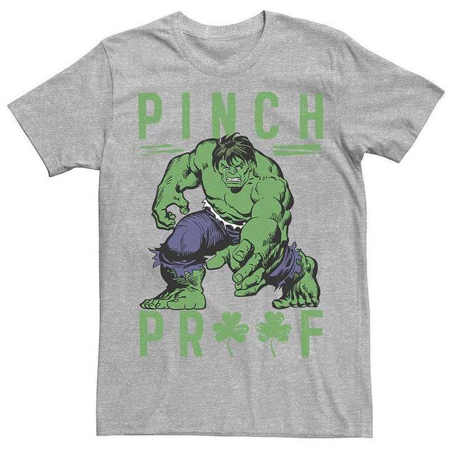 Mens Marvel St. Pattys Vintage Hulk Pinch Proof Tee Athletic Grey Product Image