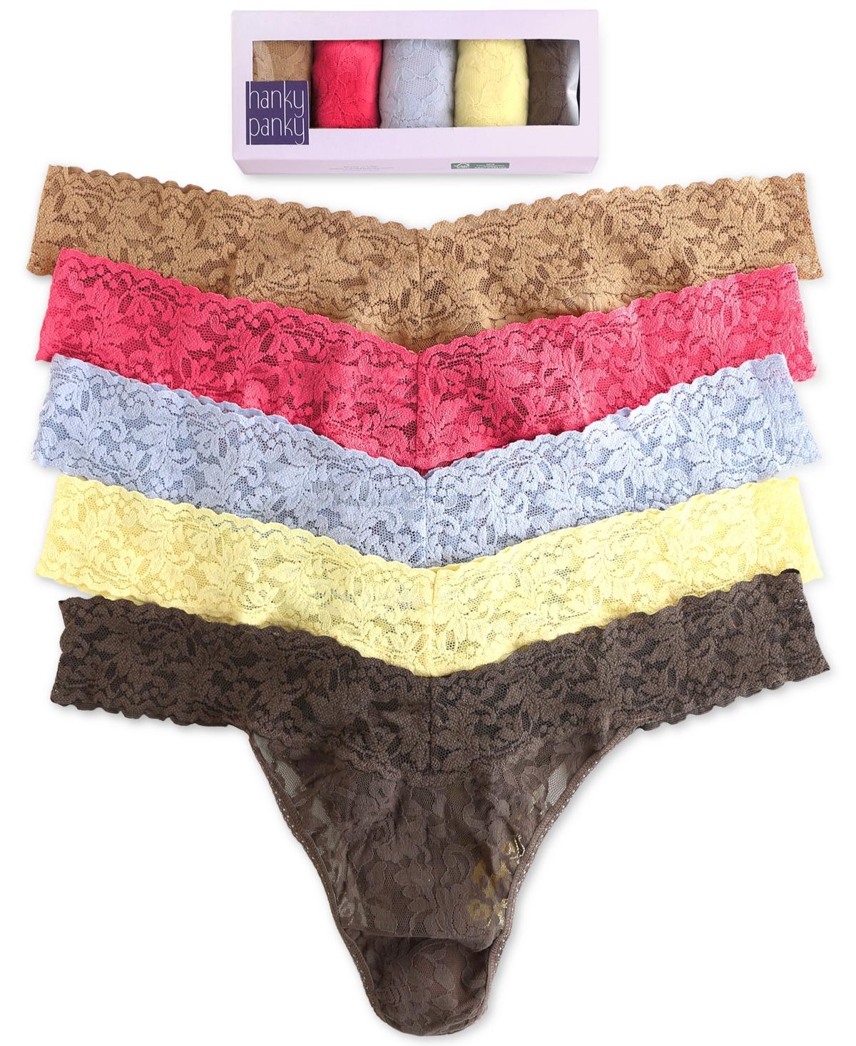 Hanky Panky Assorted 5-Pack Lace Original Rise Thongs Product Image