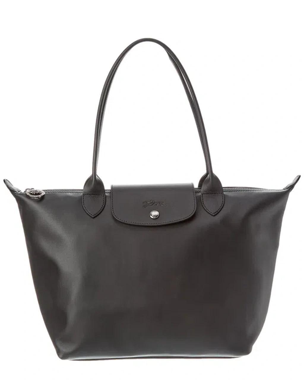 LONGCHAMP Le Pliage Xtra Medium Leather Tote In Black Product Image