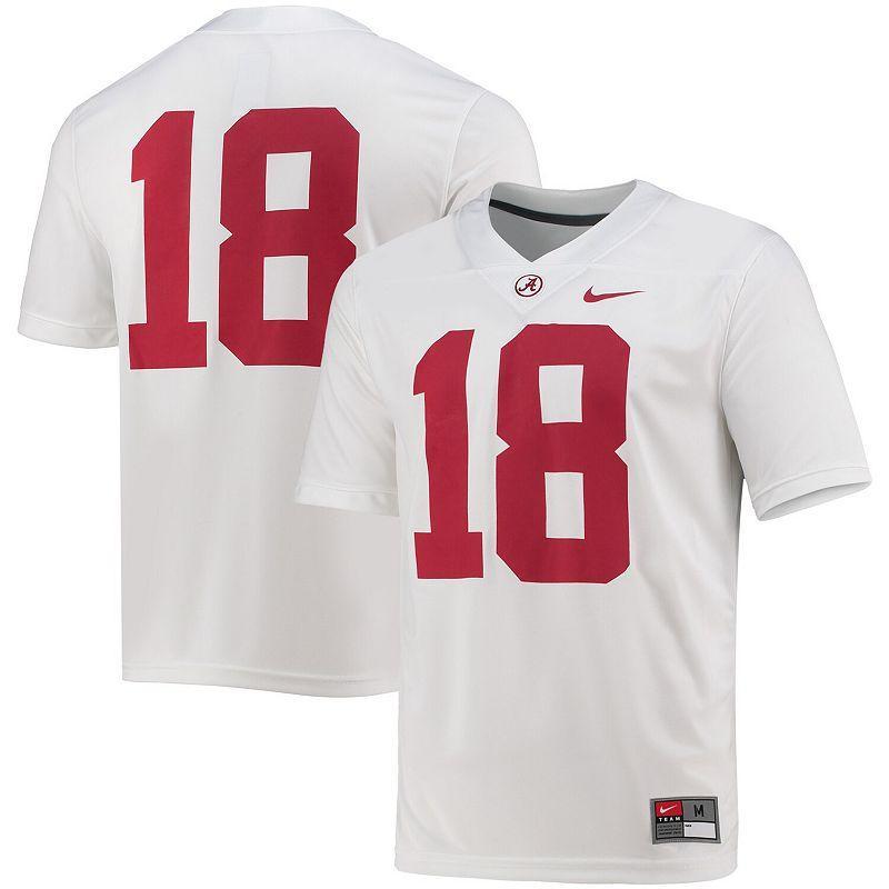 Mens 8 White Alabama Crimson Tide Game Jersey - White Product Image