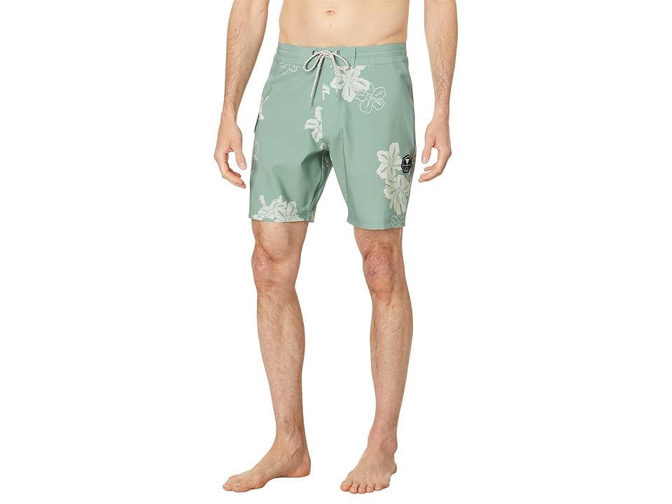 VISSLA Byebiscus 17.5 Boardshorts (Light Sage) Men's Swimwear Product Image