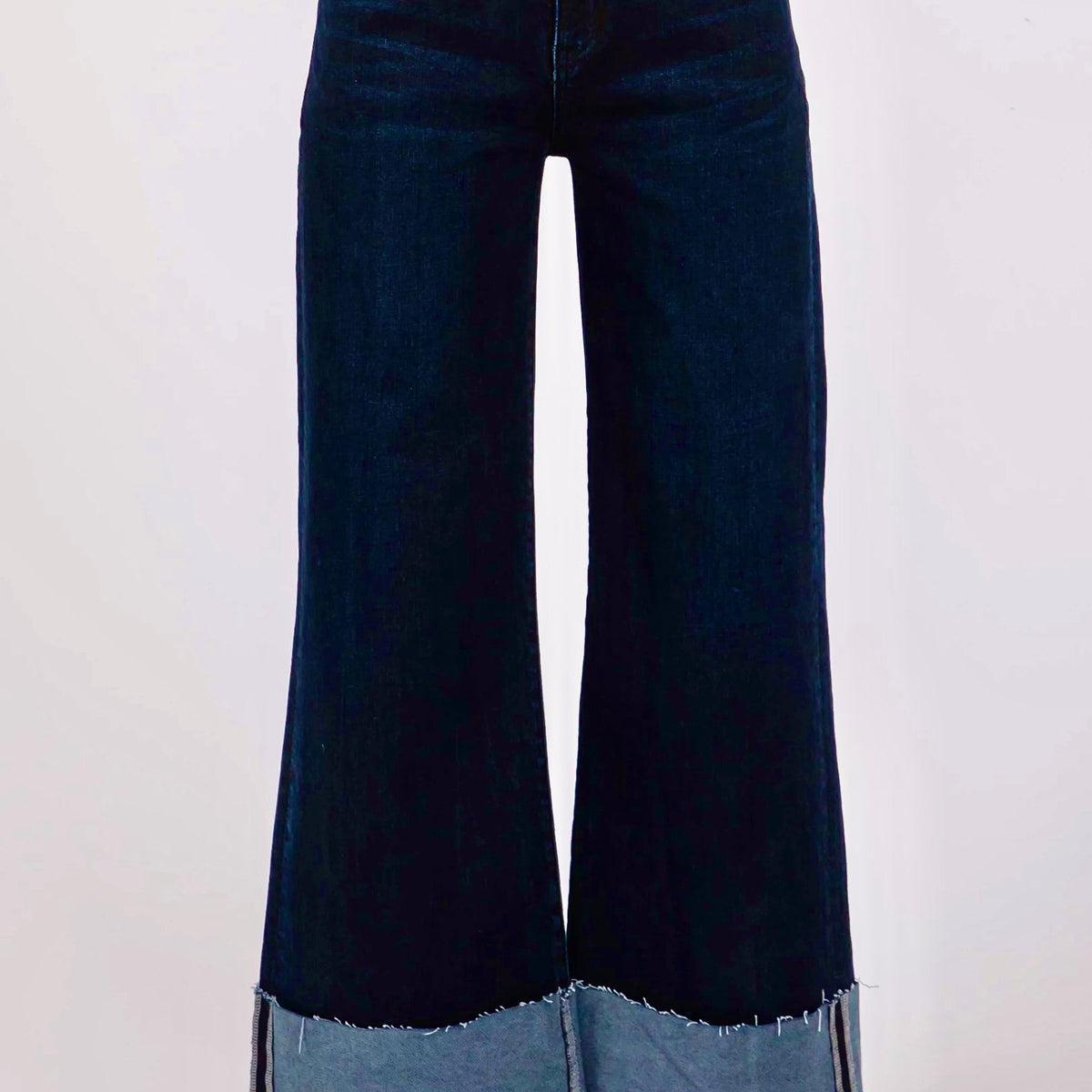 Letter To Juliet Bianca A-Line Wide Cuff Jean in Indigo Product Image