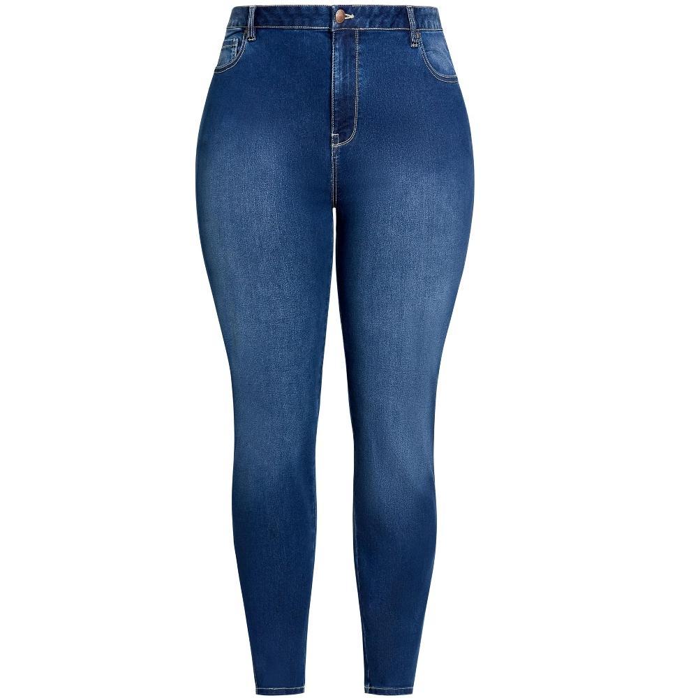 AVENUE | Women's Plus Size  Butter Denim Skinny Jean Mid Wash - average- 32W Product Image