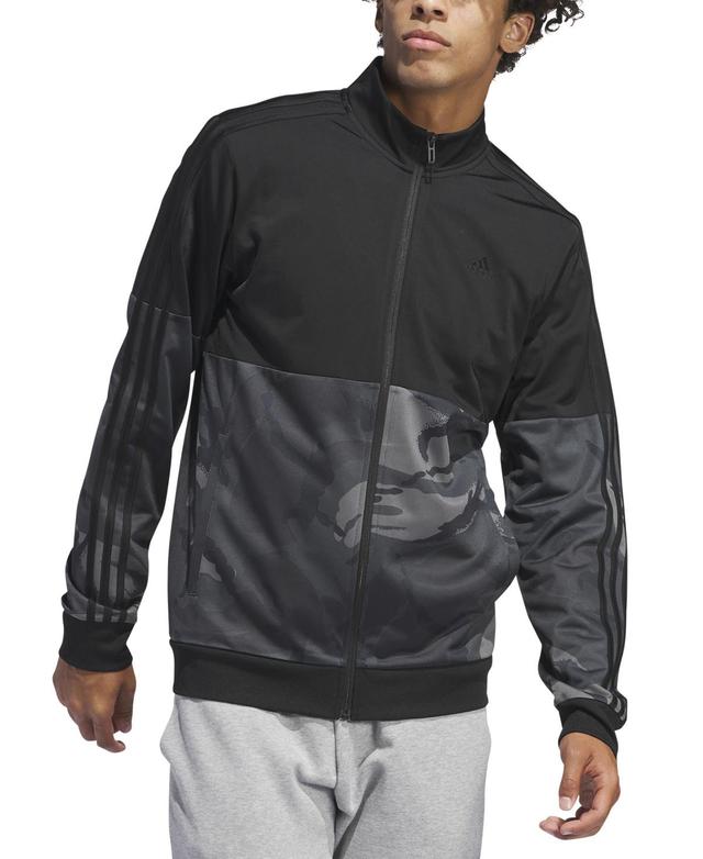 adidas Mens Half-Camo Full-Zip Tricot Track Jacket - Black Product Image