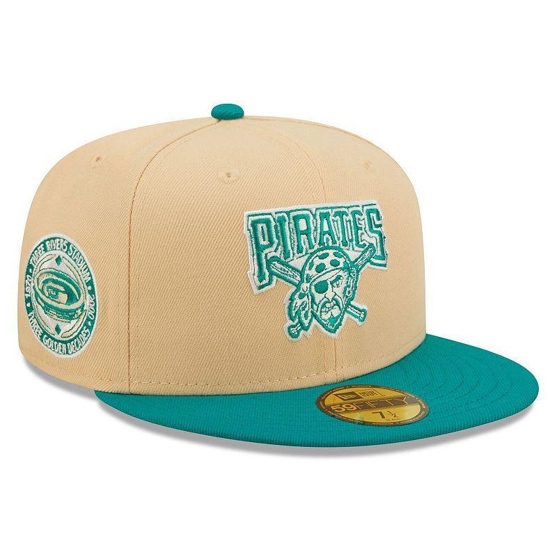 Mens New Era Natural, Teal Pittsburgh Pirates Mango Forest 59FIFTY fitted hat Product Image