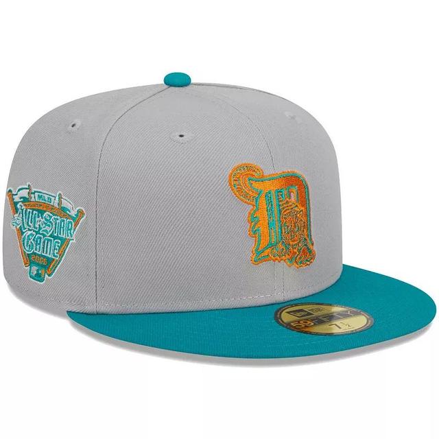 Mens New Era Gray/Teal Detroit Tigers 59FIFTY Fitted Hat Product Image