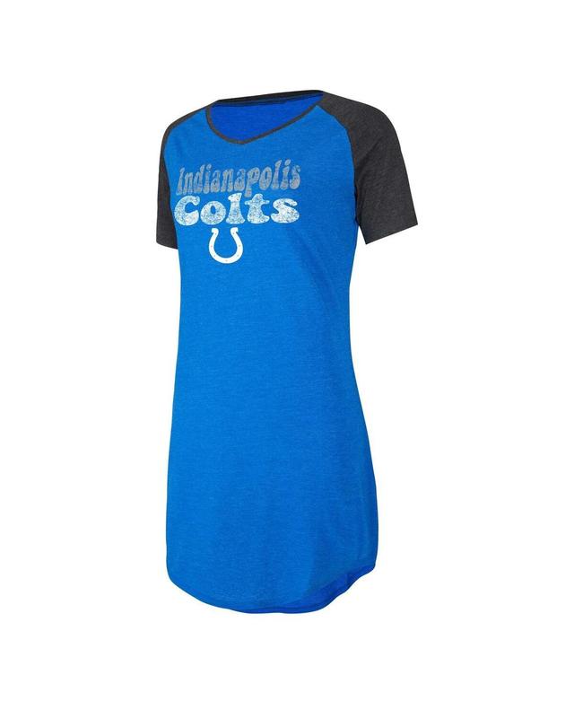 Womens Concepts Sport Royal/Black Indianapolis Colts Raglan V-Neck Nightshirt Product Image