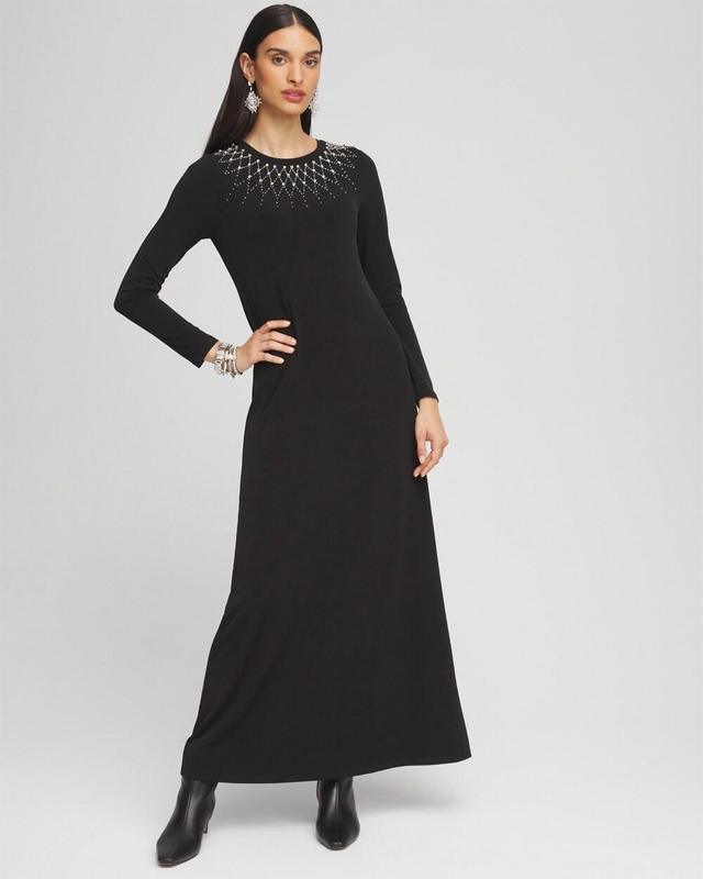 Petite Rhinestone Embellished Maxi Dress Product Image