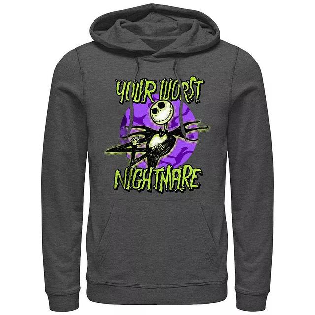 Disneys The Nightmare Before Christmas Your Worst Nightmare Mens Graphic Hoodie Grey Heather Product Image