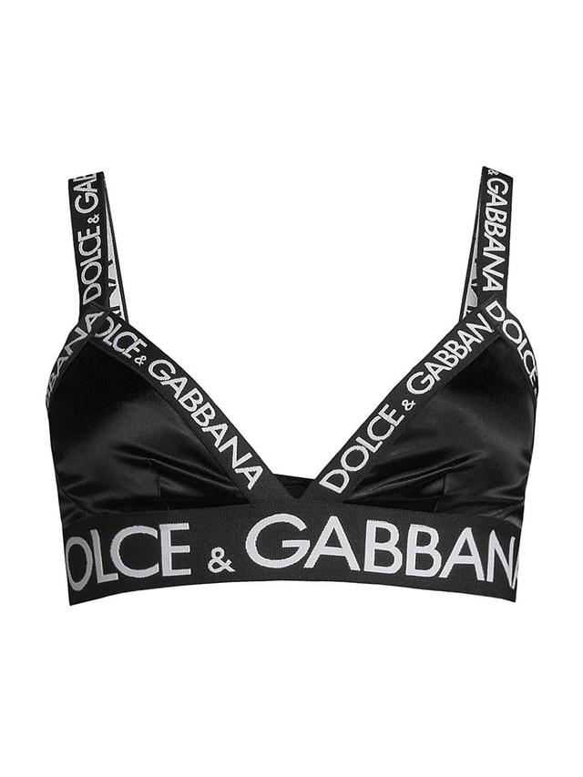 Womens Satin Logo Triangle Bra Product Image