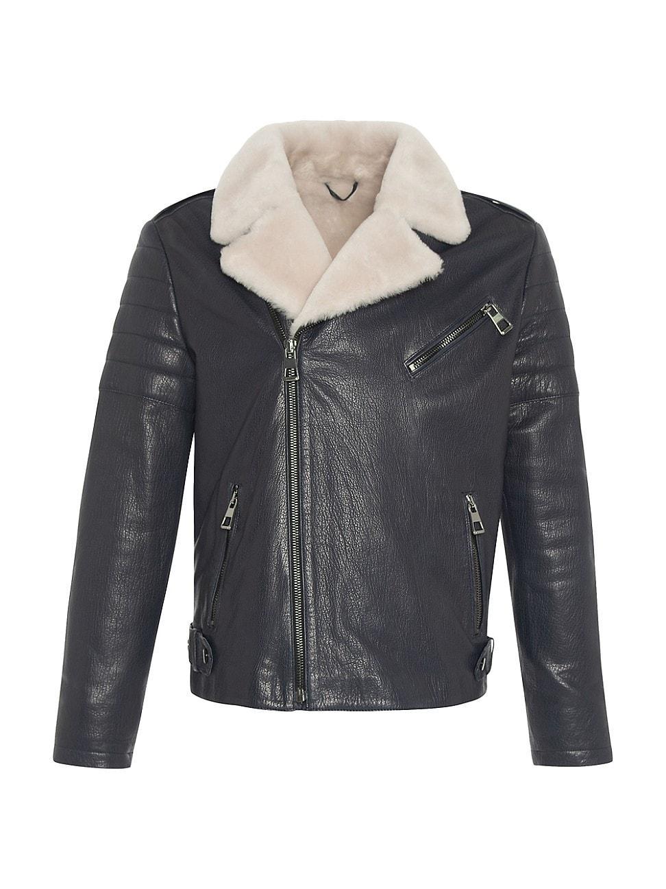 Mens Nappa Moto Jacket With Shearling Lamb Product Image