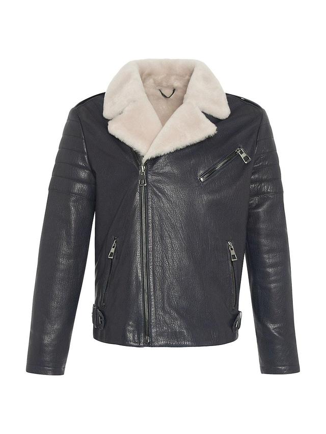 Mens Nappa Moto Jacket With Shearling Lamb Product Image