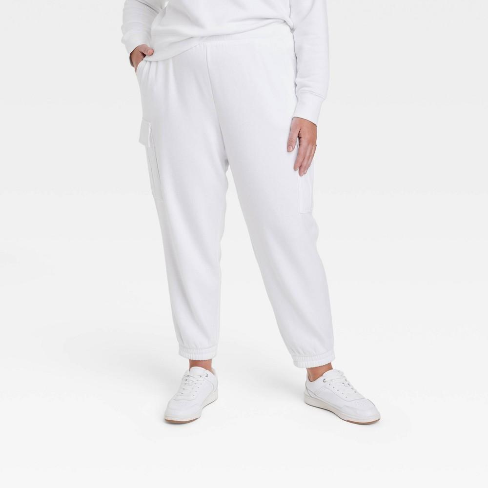 Womens High-Rise Sweatpants - Universal Thread White 1X Product Image