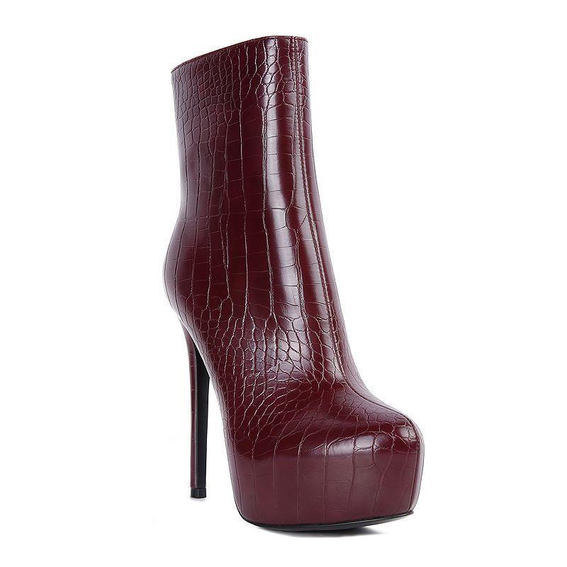 London Rag Orion Womens Heeled Ankle Boots Red Product Image