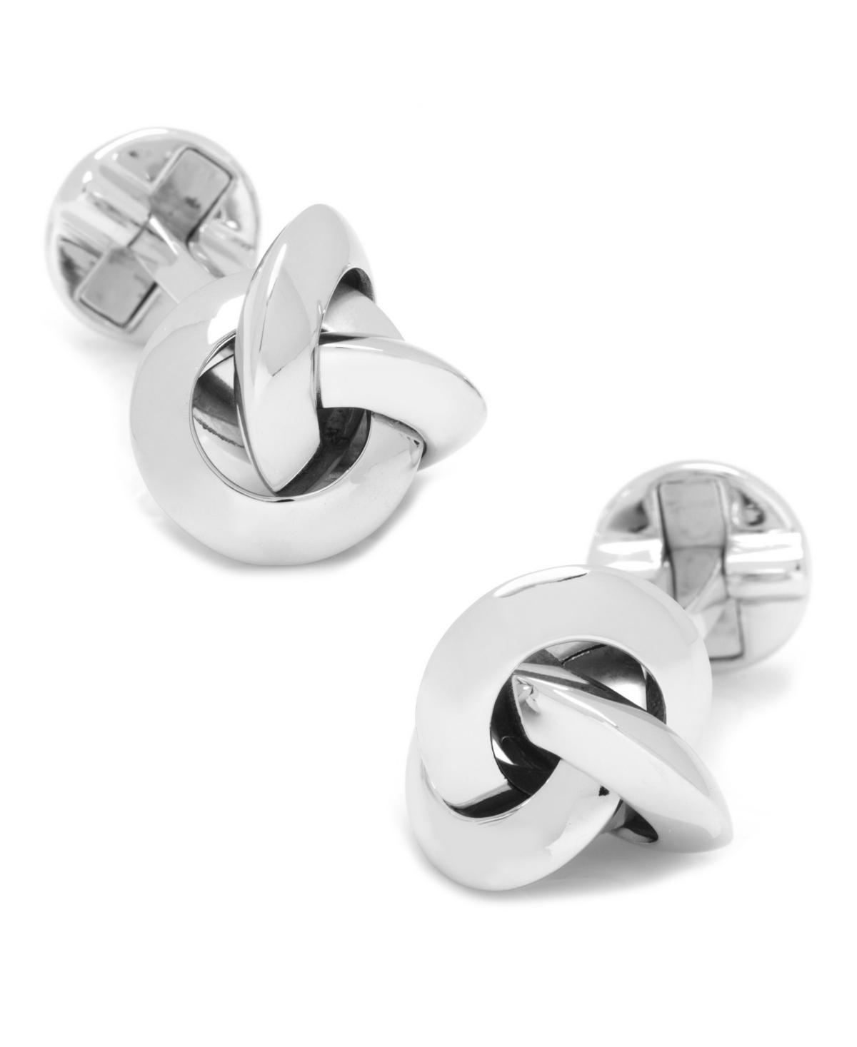 Mens Sterling Silver Knot Cufflinks Product Image