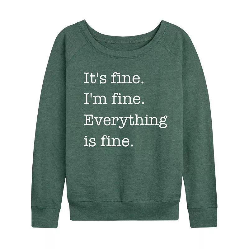 Womens Its Fine Im Fine Graphic Fleece, Girls Grey Indigo Product Image