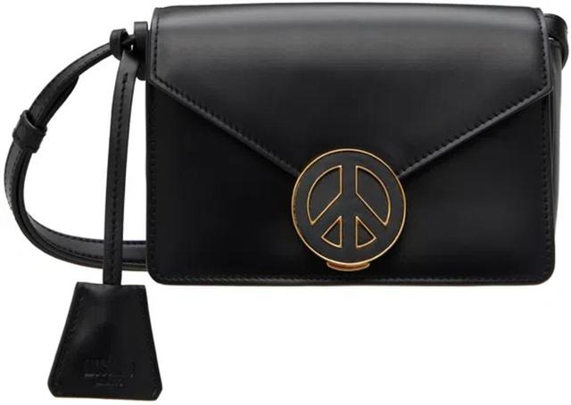 MOSCHINO Peace Sign-plaque Cross Body Bag In Black Product Image