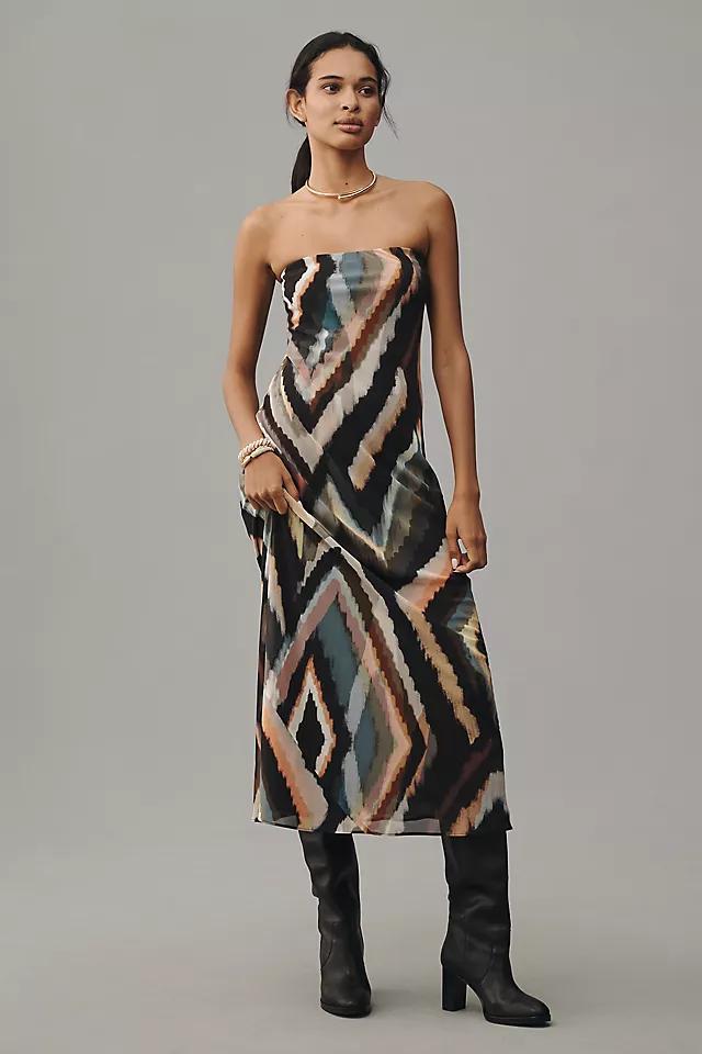 The Fleur Strapless Satin Maxi Slip Dress: Chiffon Edition product image