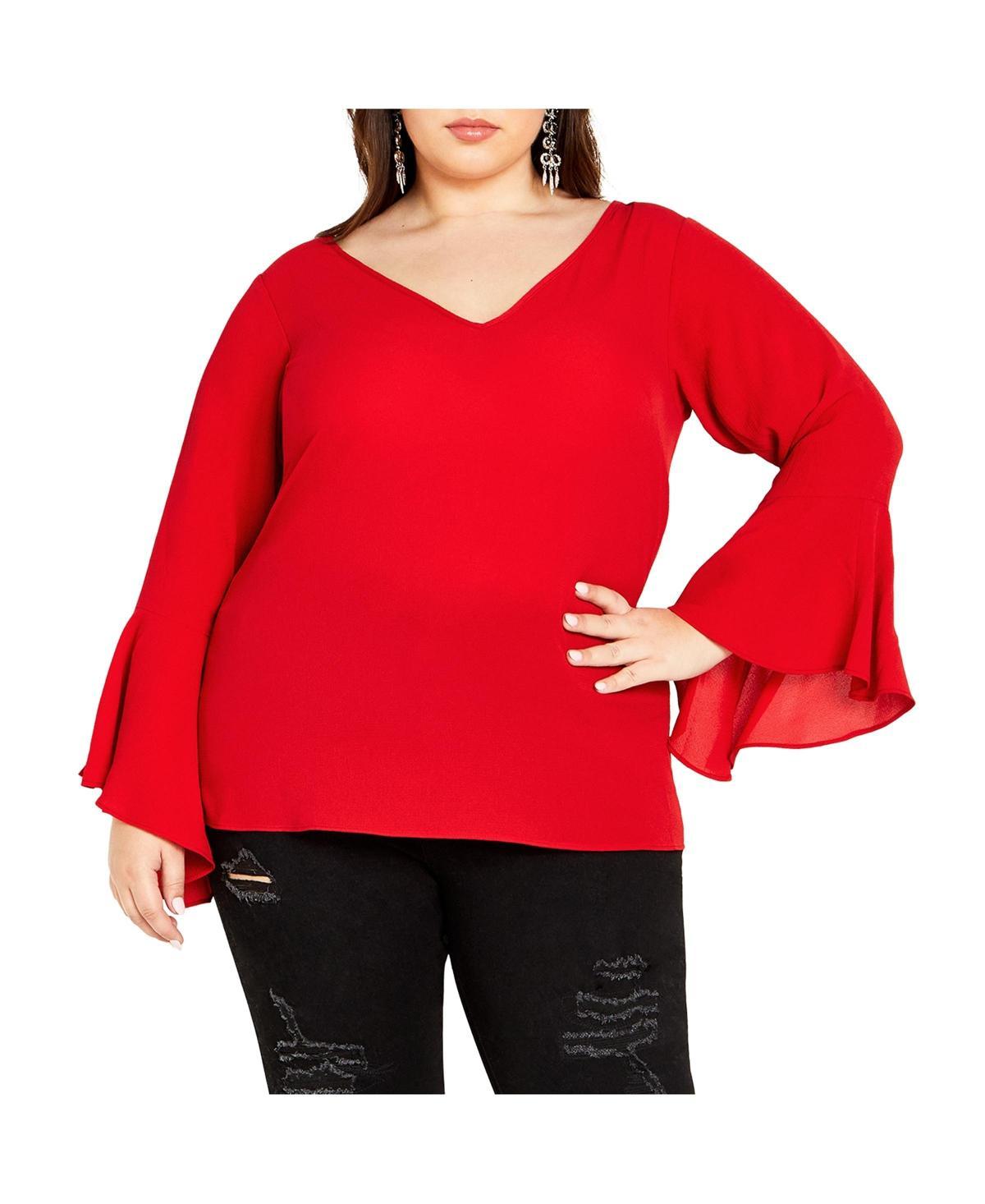 City Chic Womens Bell Sleeve Top Product Image