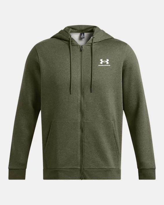 Under Armour Mens Under Armour Essential Fleece Full-Zip Hoodie - Mens Timberwolf Taupe/Timberwolf Taupe Product Image