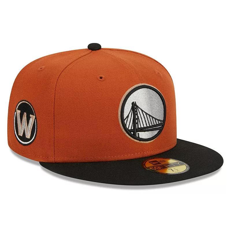 Mens New Era Rust/Black Golden State Warriors Two-Tone 59FIFTY Fitted Hat Product Image