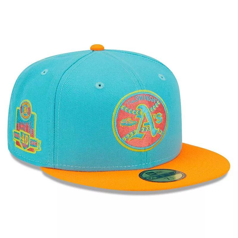 Mens New Era /Orange Oakland Athletics Vice Highlighter 59FIFTY Fitted Hat Product Image