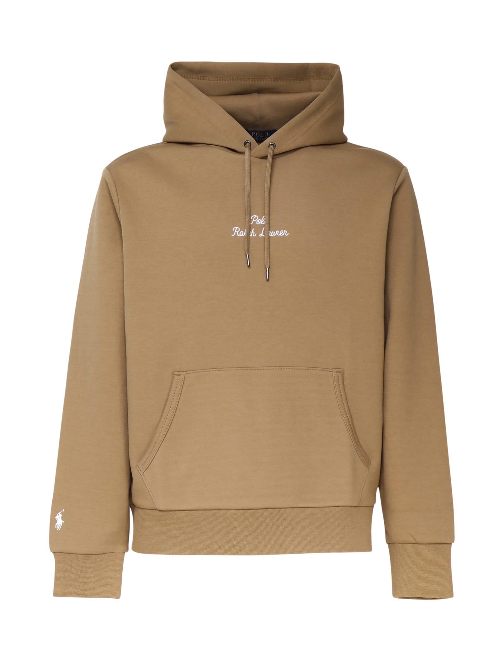 Sweatshirt With Logo Embroidery In Brown Product Image