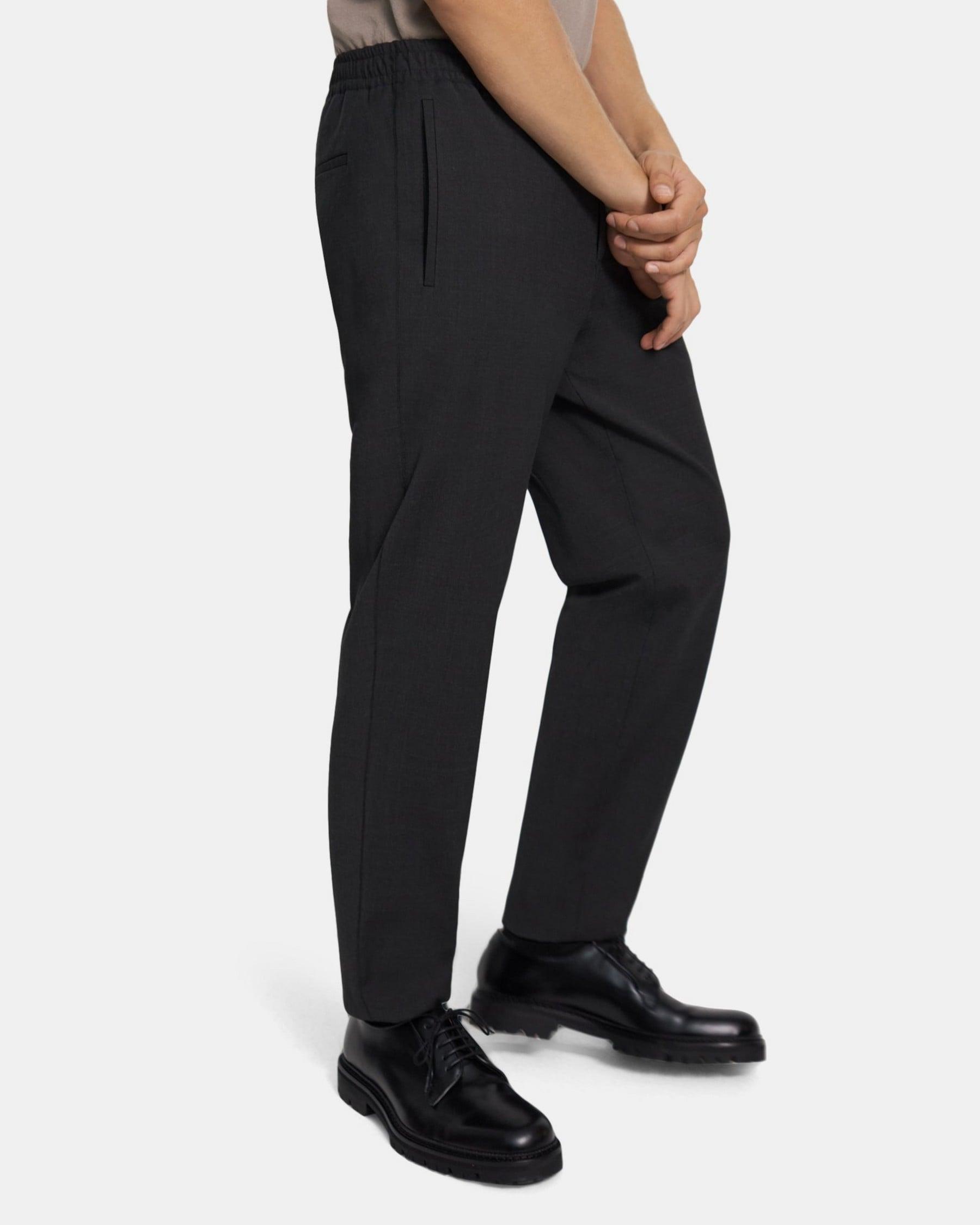 Tapered Drawstring Pant in Bonded Wool Twill Product Image