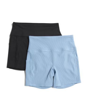 2Pk Ribbed Shorts For Women Product Image