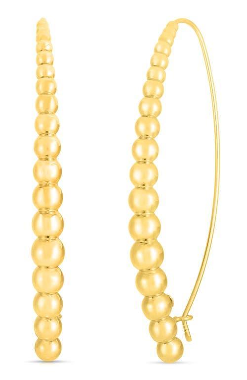 Womens Designer 18K Yellow Gold Graduated Bead Threader-Style Earrings Product Image