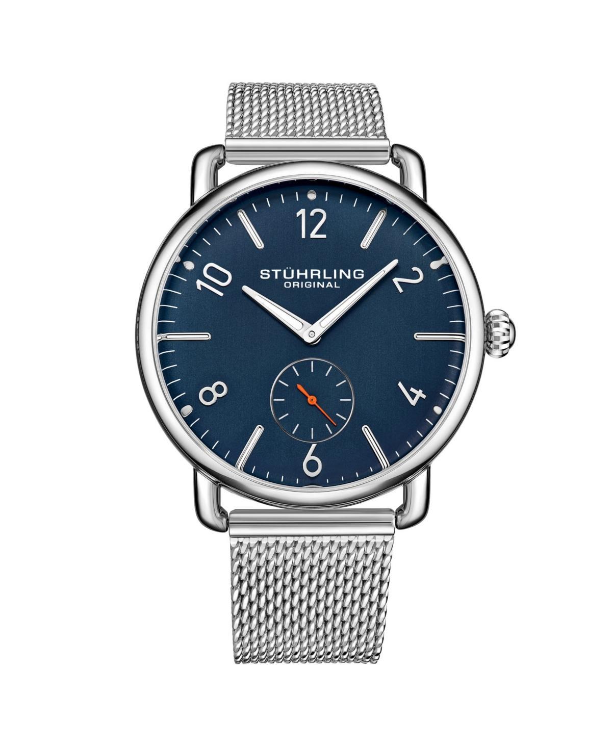 Stuhrling Mens Silver Tone Stainless Steel Bracelet Watch 42mm Product Image