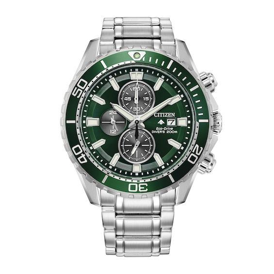 Men's Citizen Eco-DriveÂ® Promaster Dive Chronograph Watch with Green Dial (Model: Ca0820-50X) Product Image