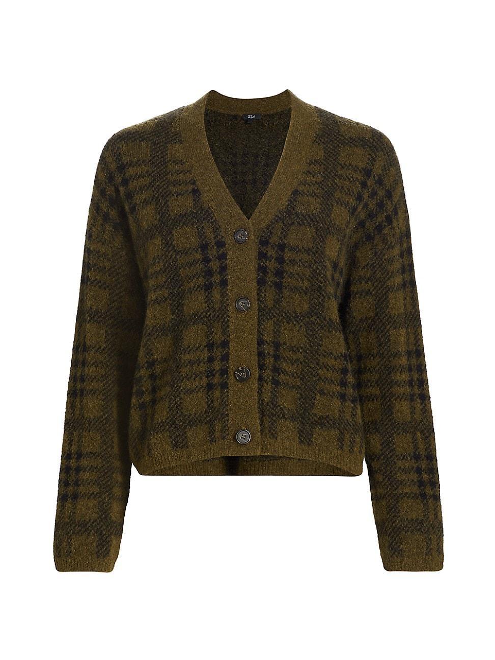 Womens Reese Wool-Blend Plaid Cardigan Product Image