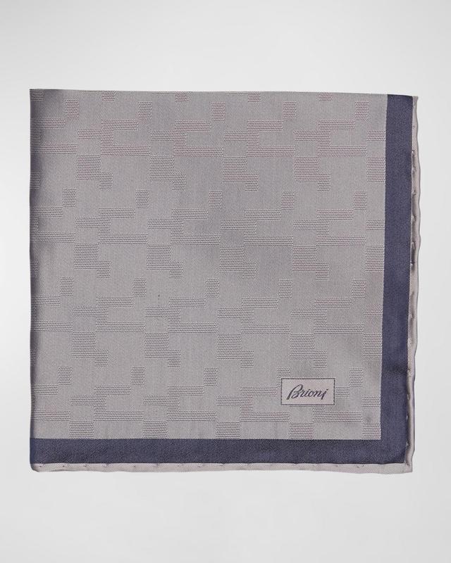 Men's Geometric-Print Silk Pocket Square Product Image