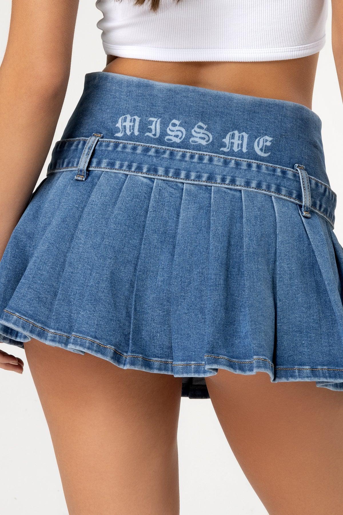 Leah Denim Mini Skirt Product Image