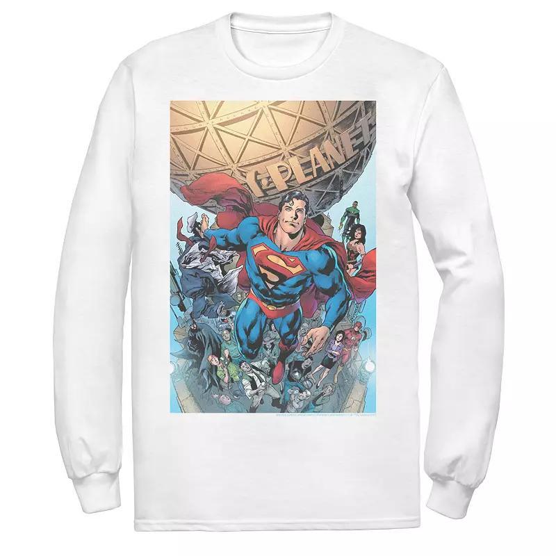 Mens Justice League Daily Planet Group Shot Tee Product Image