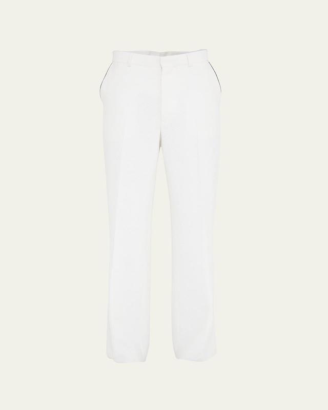 Mens Textured Straight-Leg Trousers Product Image