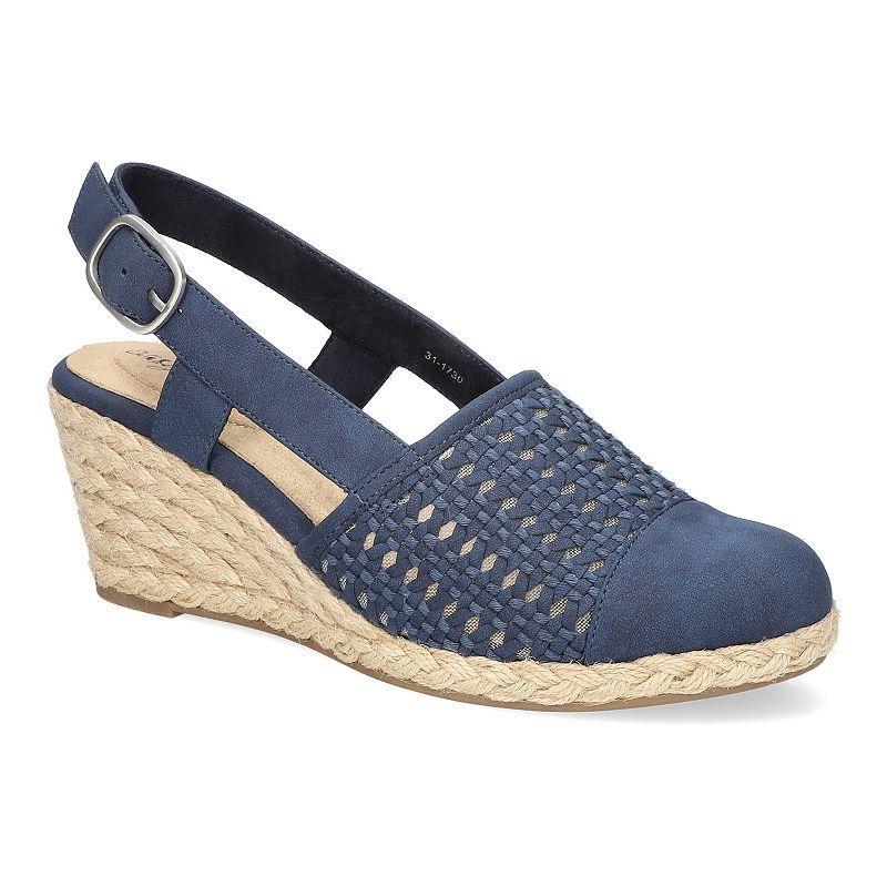 Easy Street Taffy Womens Slingback Espadrille Wedges Blue Product Image