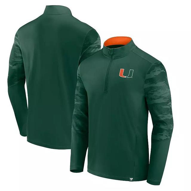 Mens Fanatics Branded Miami Hurricanes Ringer Quarter-Zip Top Product Image