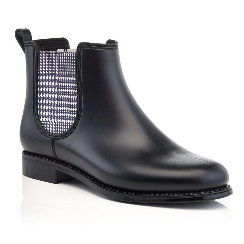 Henry Ferrera Marsala Houndstooth Womens Chelsea Rain Boots Product Image