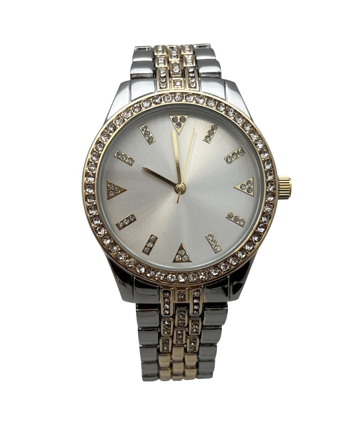 Olivia Pratt Two Tone Rhinestones Metal Band Women Watch - Silver Product Image