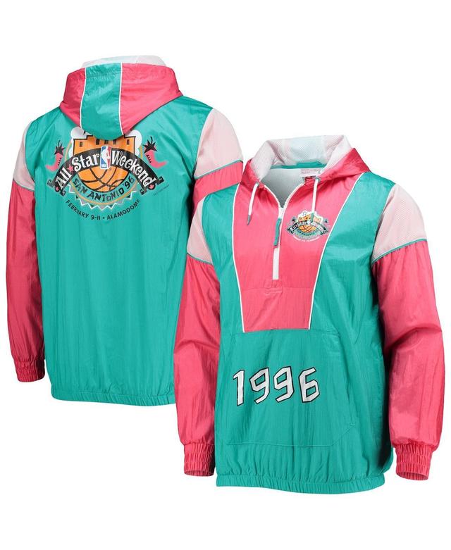 Mens Mitchell & Ness Teal Hardwood Classics 1996 Nba All-Star Weekend Highlight Reel Windbreaker Half-Zip Jacket Product Image