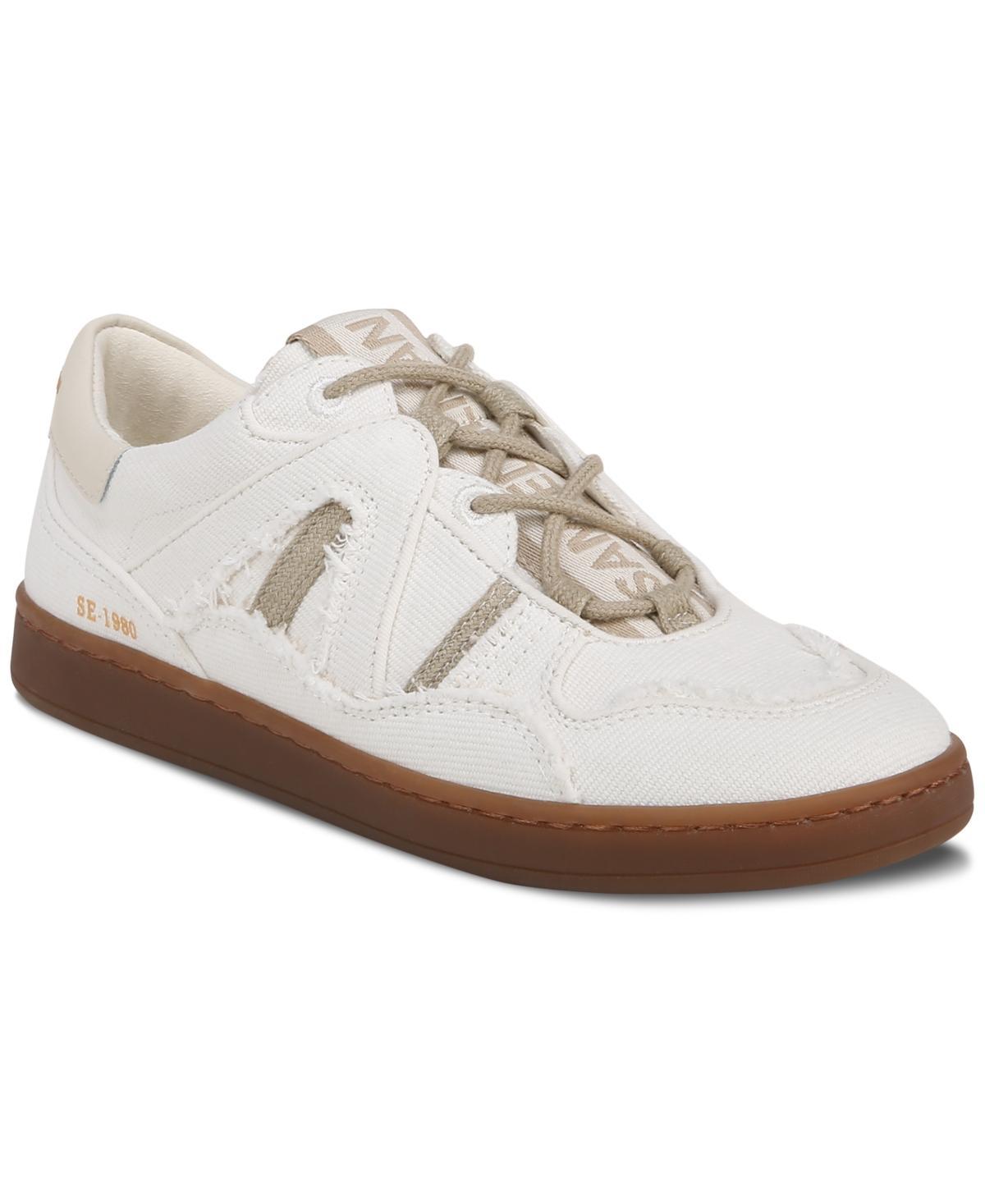 Sam Edelman Jayne Lace Up Sneaker White/Stone Grey Fabric Product Image